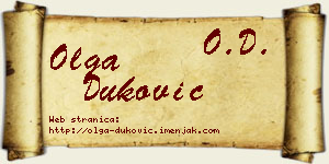 Olga Duković vizit kartica